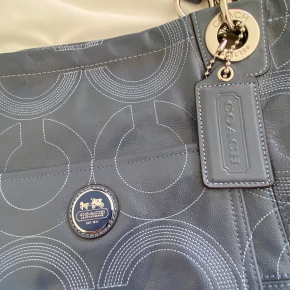 Coach 'Alex' Stitched Patent Tote - Picture 5 of 7